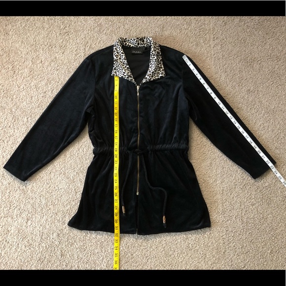 Anthony Mark Hankins Velvet jacket Size M Tie Waist Zipper - Picture 4 of 10